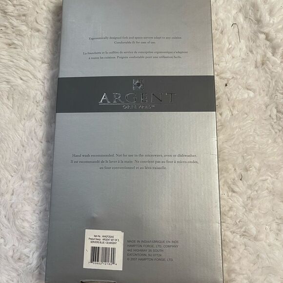 NIB Argent Orfevres Stainless Steel Ornate Plastic Handle two piece Servers - Picture 6 of 8